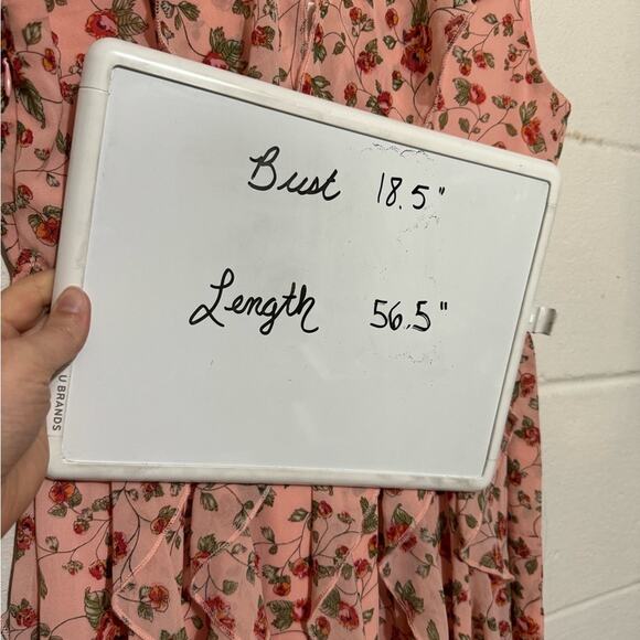 Nasty Gal NWT Grow The Distance Pink Floral Ruffle Maxi Dress Women’s Size 2 - Picture 10 of 10